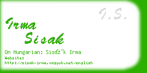 irma sisak business card